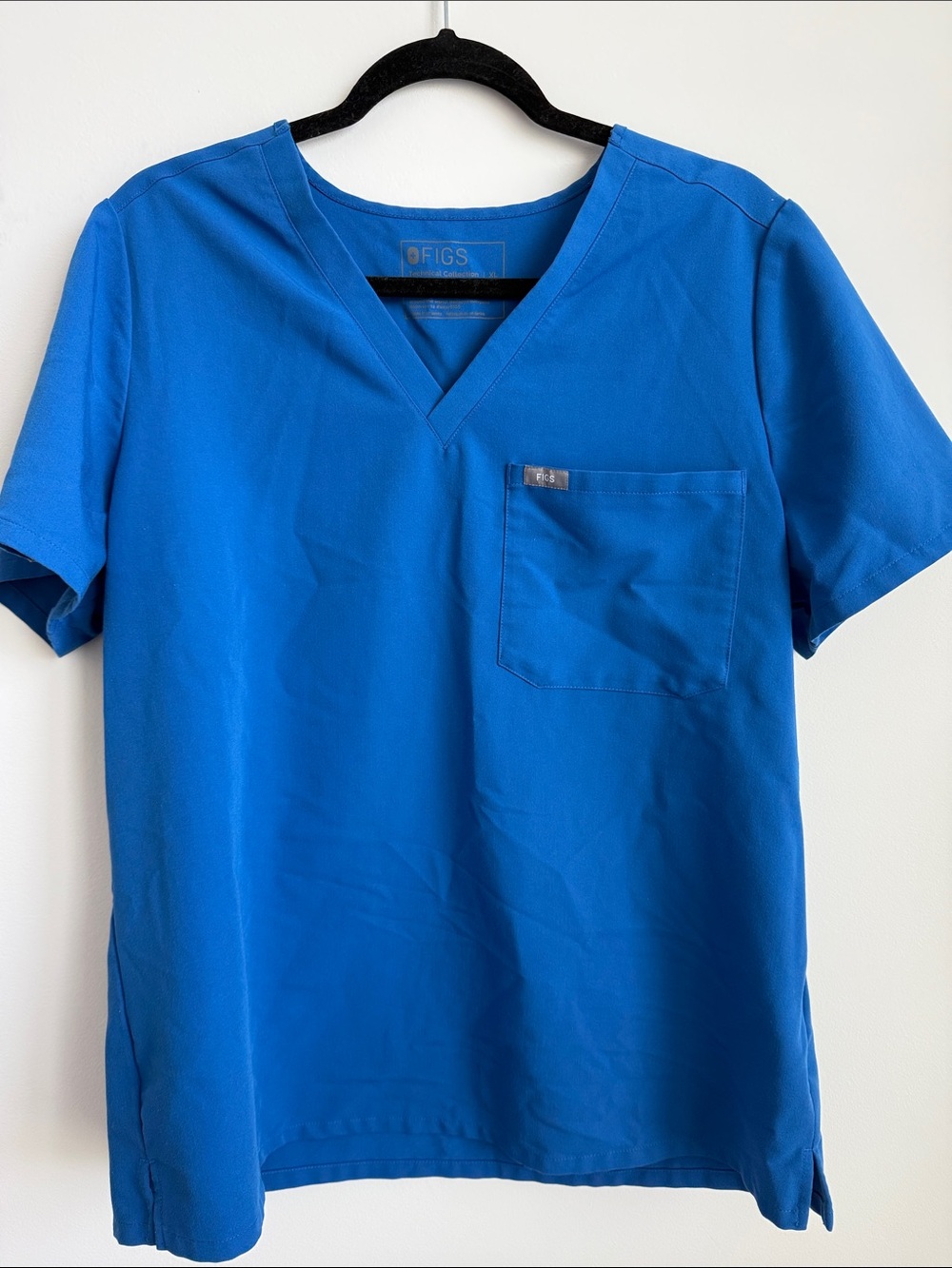 FIGS Women’s Bright Blue V-Neck Short Sleeve Scrub Top
